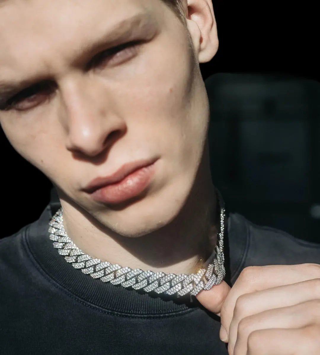 Bliss Cuban Link Necklace White Gold - Stellar Sparque
