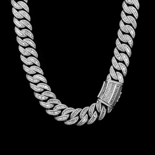 BUCKLE UP 20mm Miami Platinum Cuban Chain - Stellar Sparque
