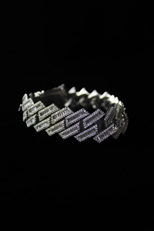 ENERGY 18mm Cuban Bracelet White Gold - Stellar Sparque