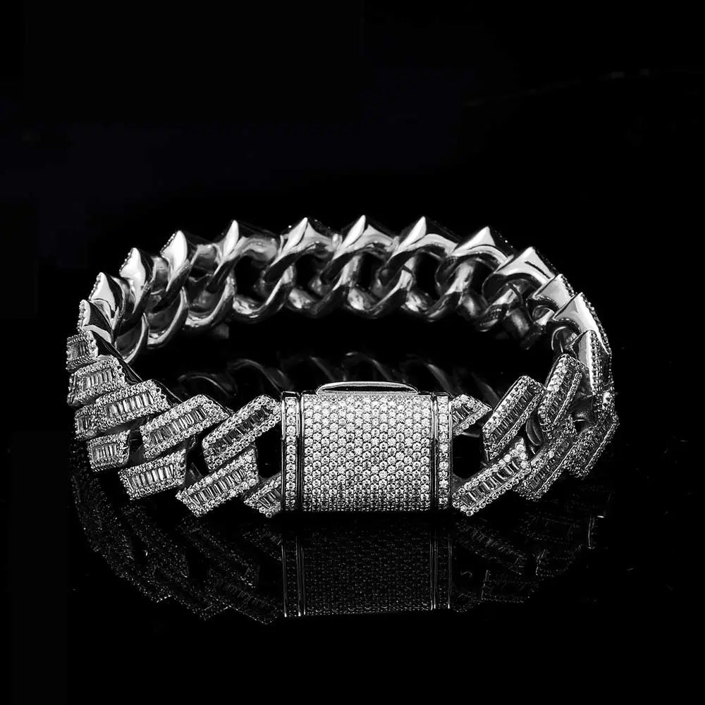 ENERGY 18mm Cuban Bracelet White Gold - Stellar Sparque