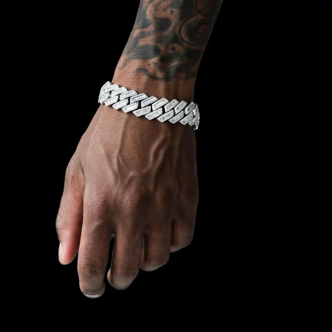 ENERGY 18mm Cuban Bracelet White Gold - Stellar Sparque