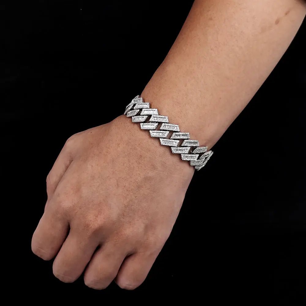 ENERGY 18mm Cuban Bracelet White Gold - Stellar Sparque