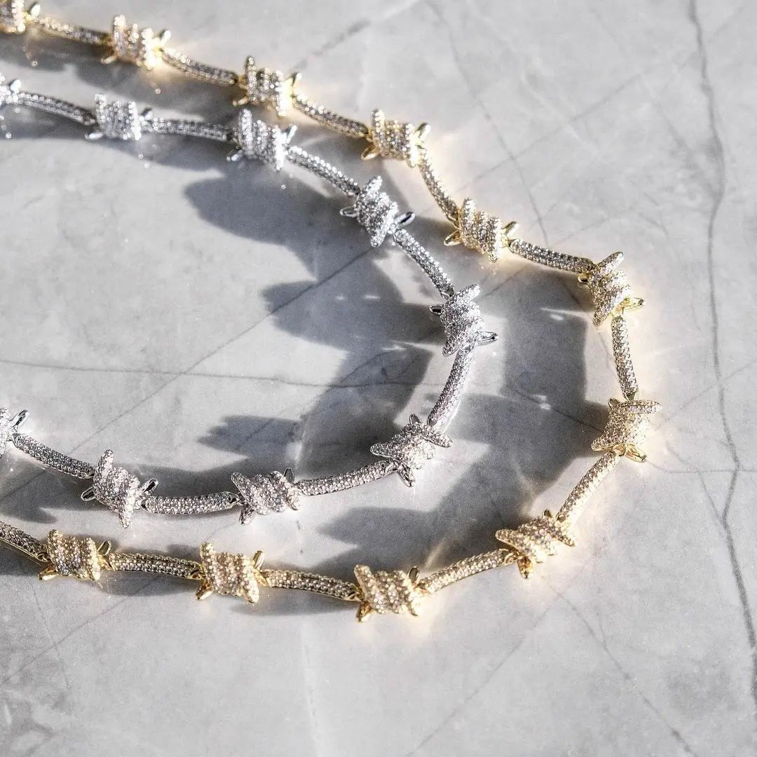 GROWTH 7.5mm Crown of Thorn Cuban Chain Gold - Stellar Sparque