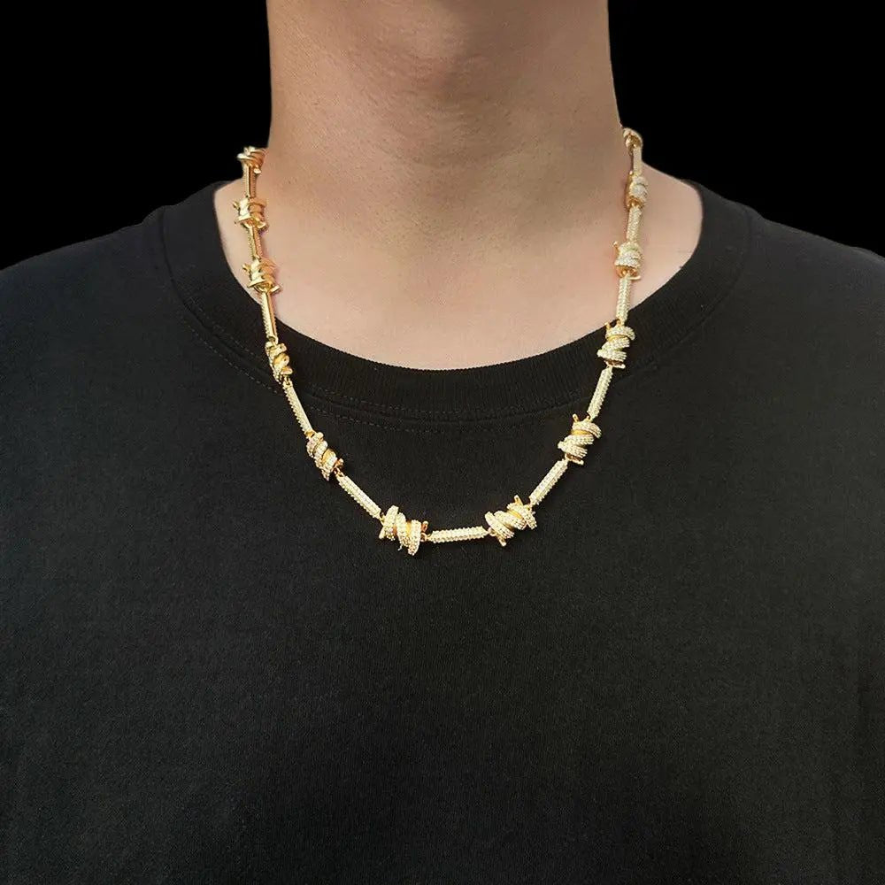 GROWTH 7.5mm Crown of Thorn Cuban Chain Gold - Stellar Sparque