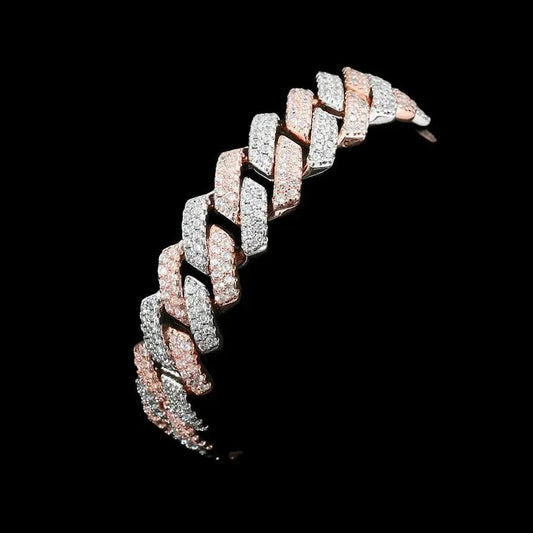 Ice Breaker Rose Gold Cuban Bracelet - Stellar Sparque