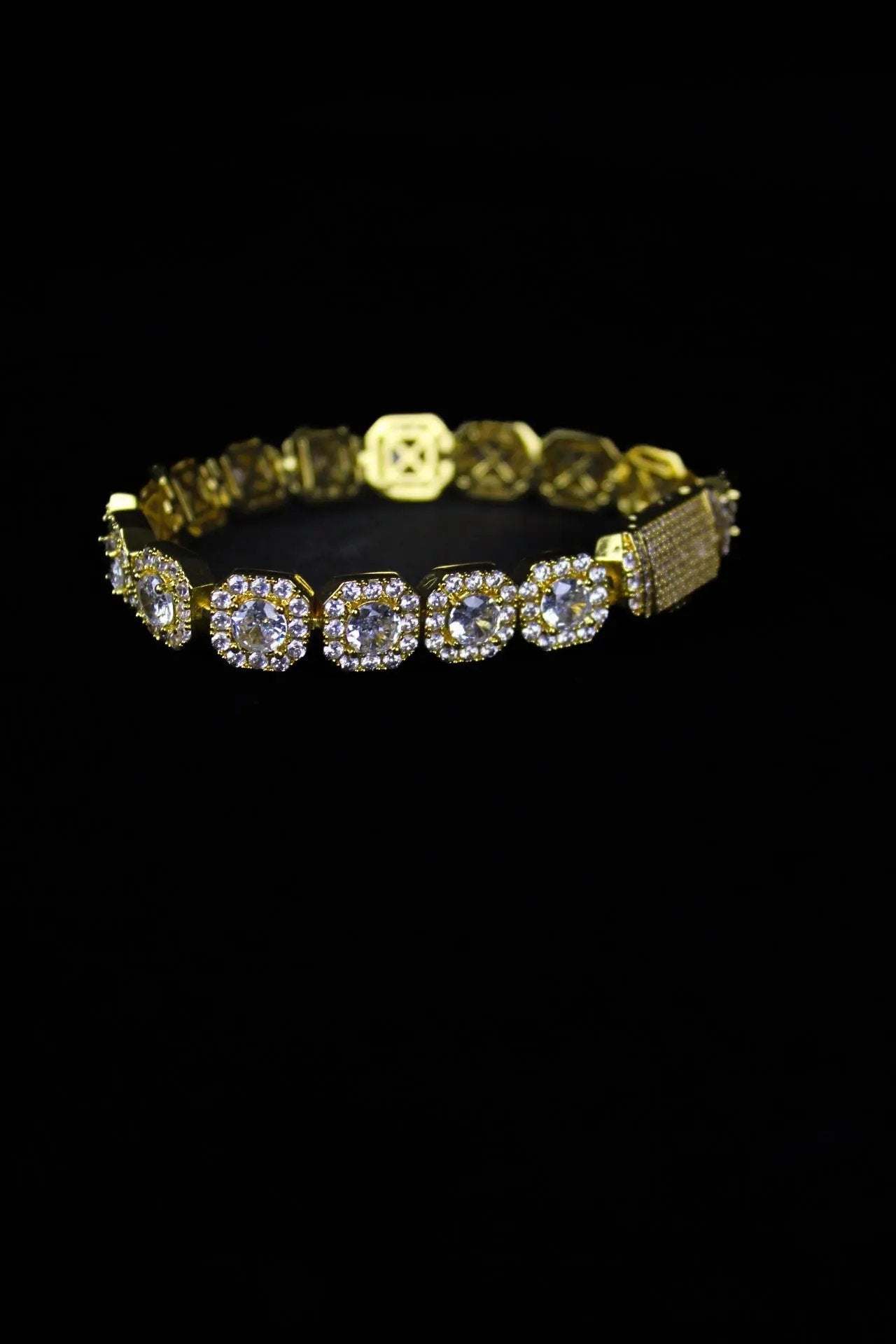 ICON 10mm Clustered Tennis Bracelet Gold - Stellar Sparque