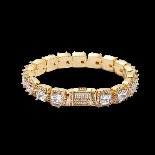 ICON 10mm Clustered Tennis Bracelet Gold - Stellar Sparque