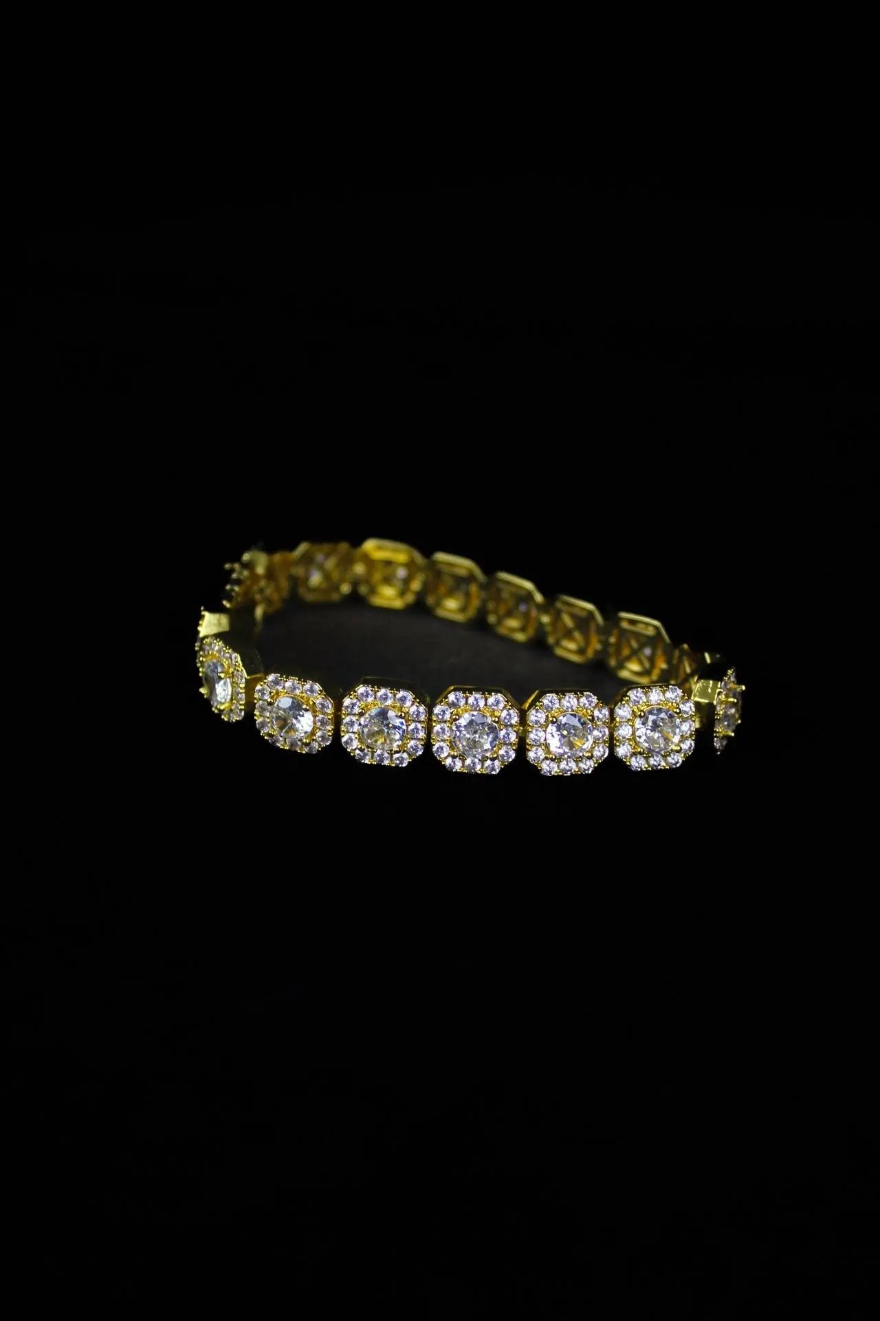 ICON 10mm Clustered Tennis Bracelet Gold - Stellar Sparque