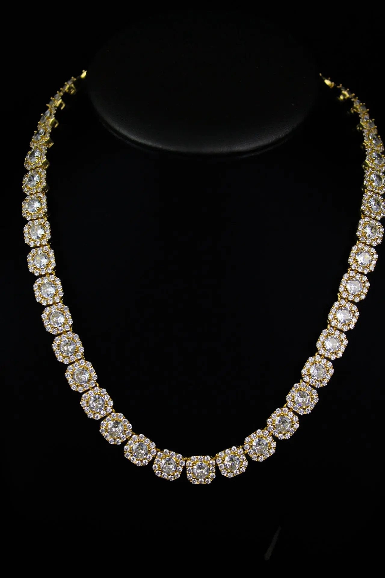 ICON 10mm Clustered Tennis Chain Gold - Stellar Sparque