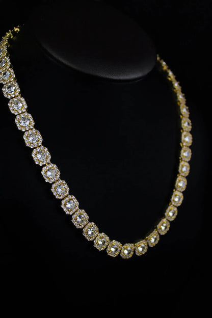 ICON 10mm Clustered Tennis Chain Gold - Stellar Sparque