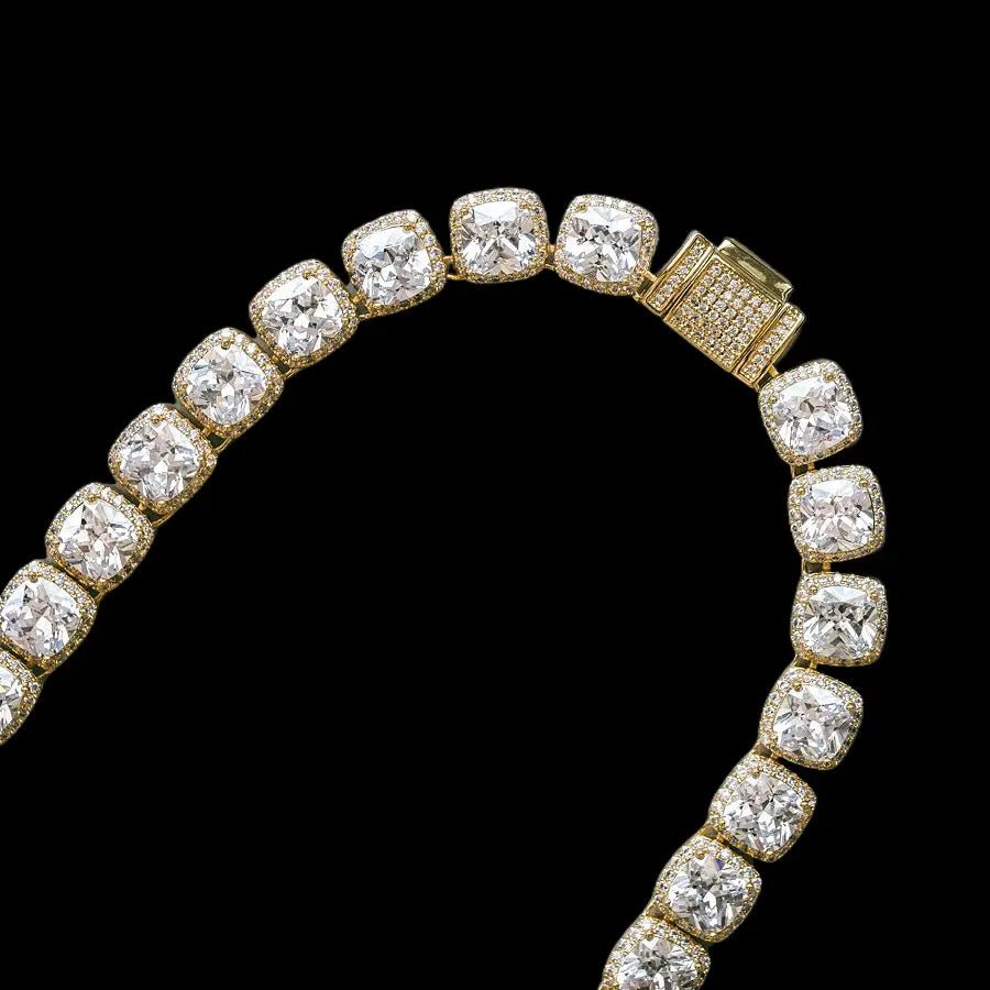 ICON 10mm Clustered Tennis Chain Gold - Stellar Sparque