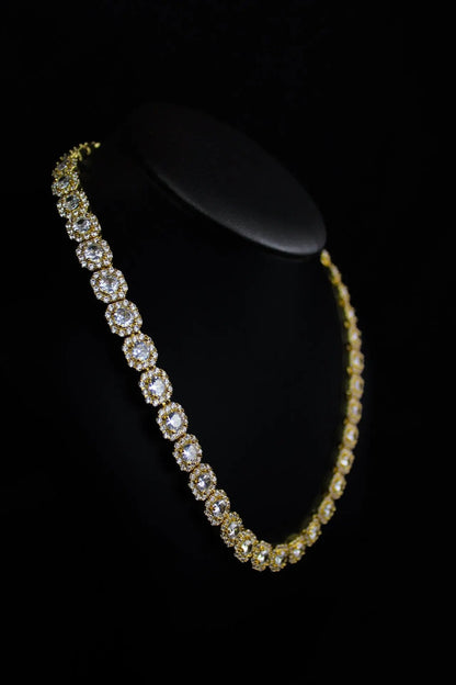 ICON 10mm Clustered Tennis Chain Gold - Stellar Sparque