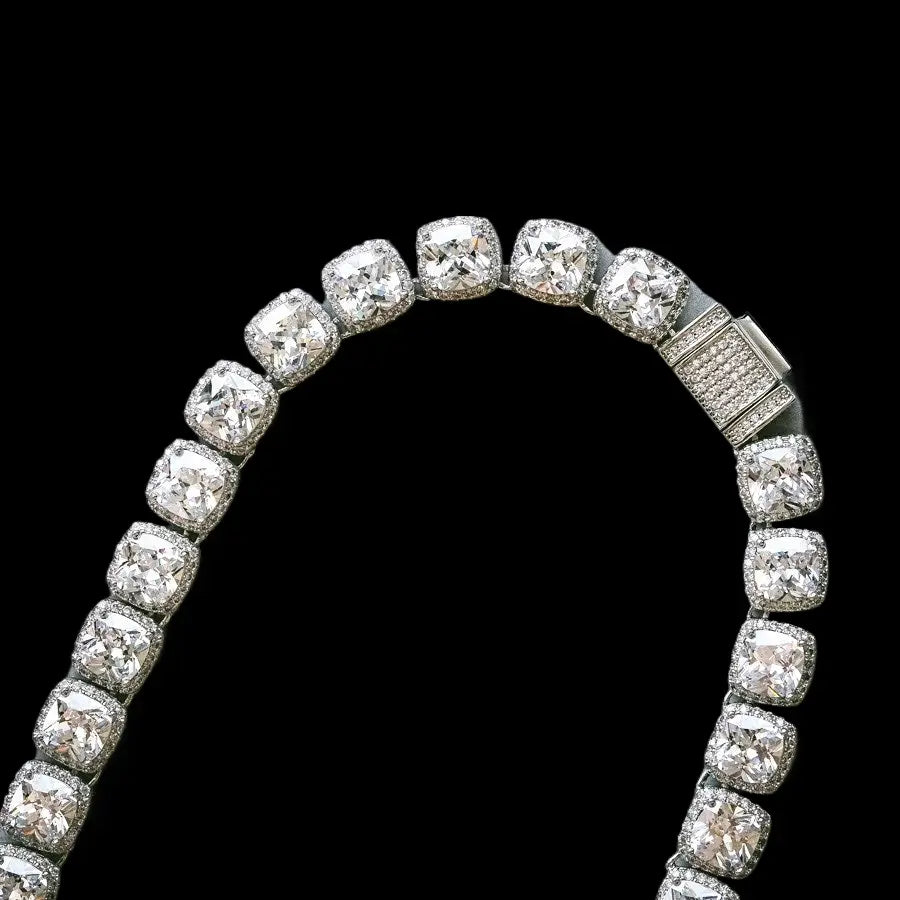 ICON 10mm Clustered Tennis Chain Platinum - Stellar Sparque