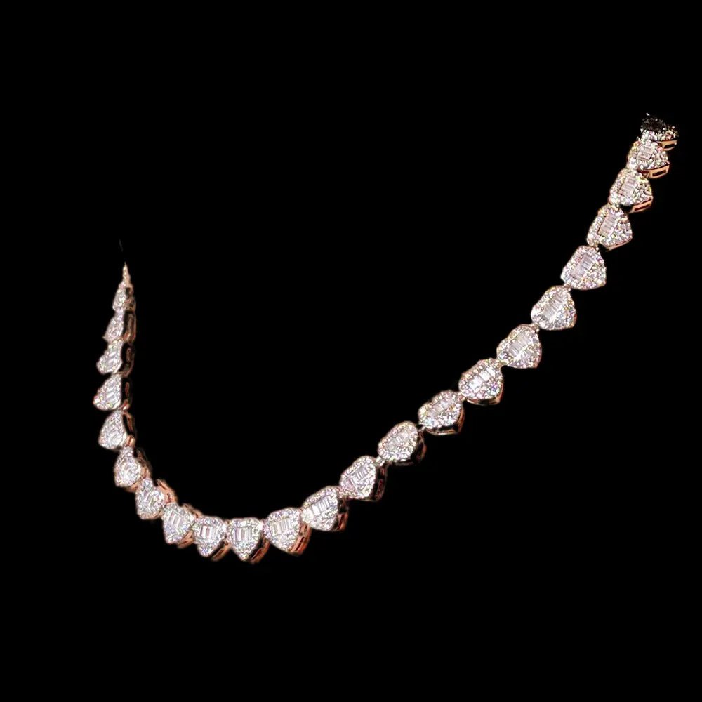 LJUBAV Heart - shaped Clustered Cuban Necklace - Stellar Sparque