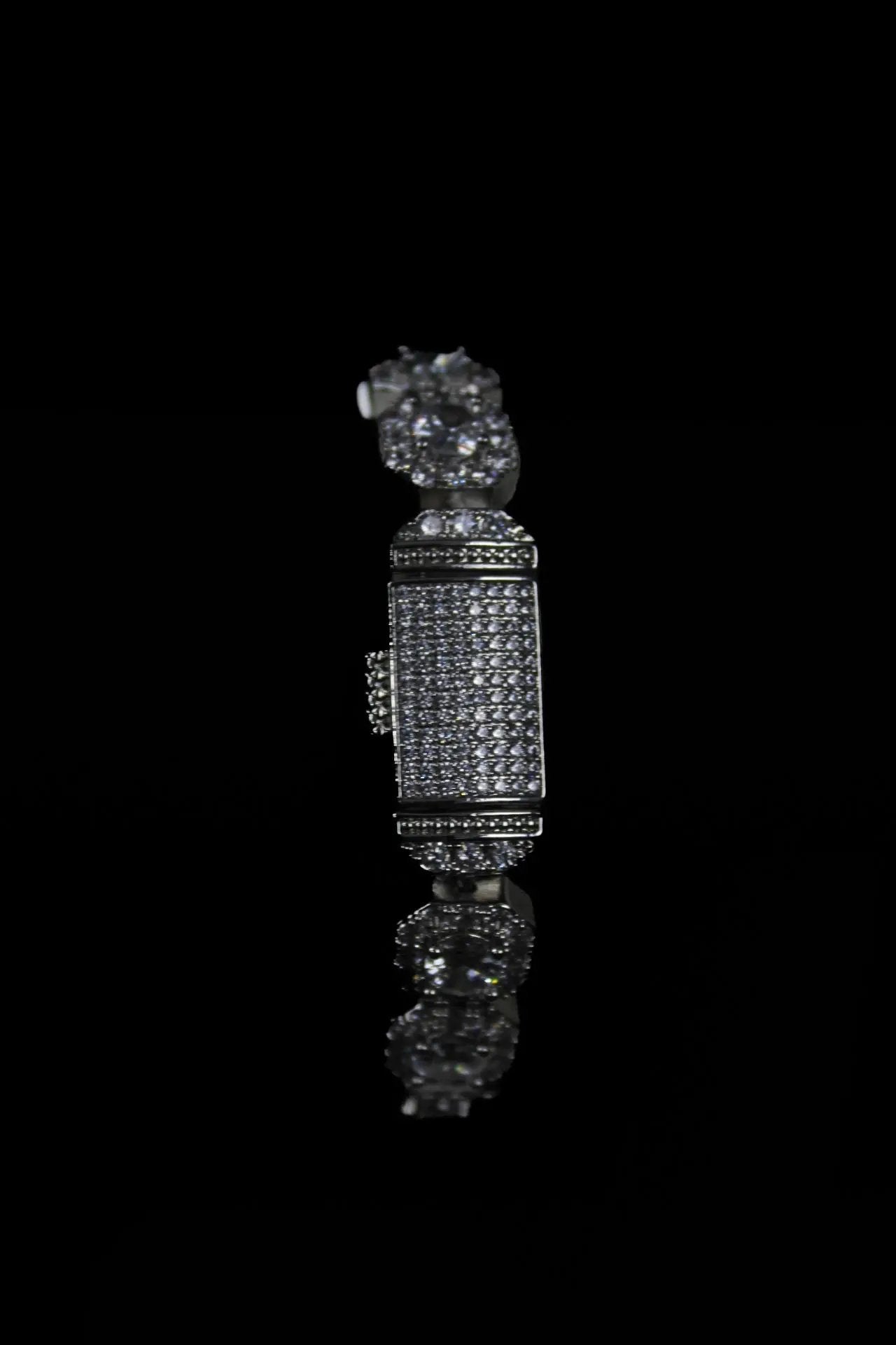 Prince 12mm Clustered Tennis Bracelet White Gold - Stellar Sparque