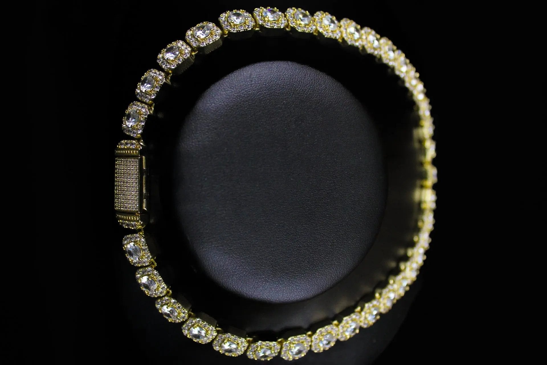 Prince 12mm Clustered Tennis Chain Gold - Stellar Sparque