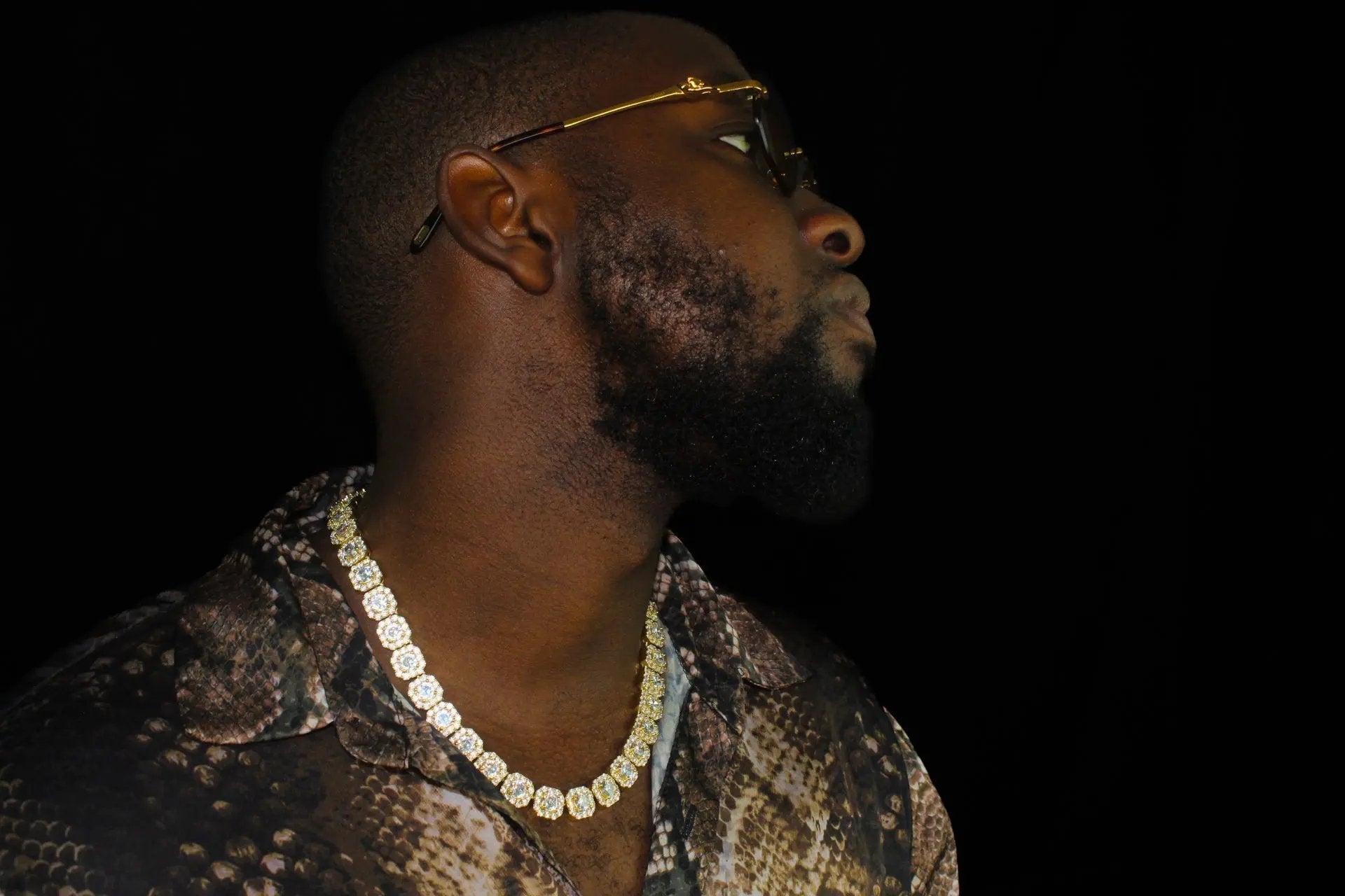 Prince 12mm Clustered Tennis Chain Gold - Stellar Sparque