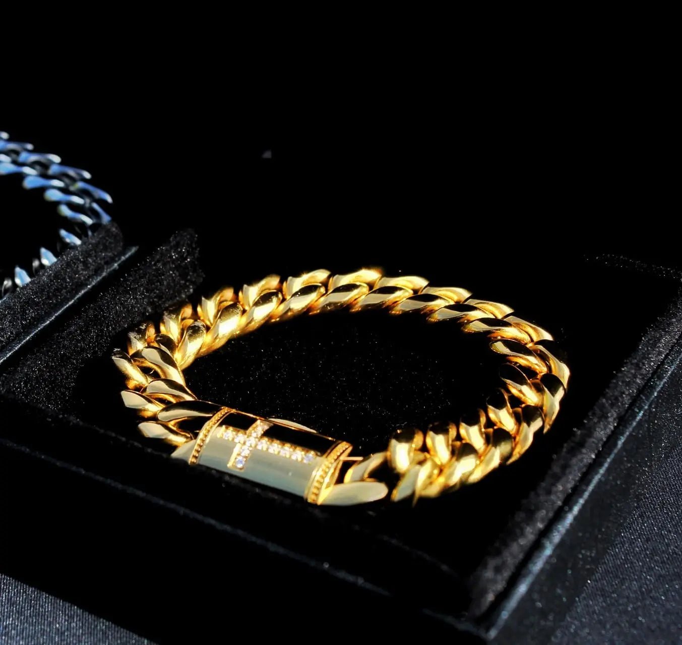 Stellar Clarity Gold Miami Cuban Bracelet - Stellar Sparque