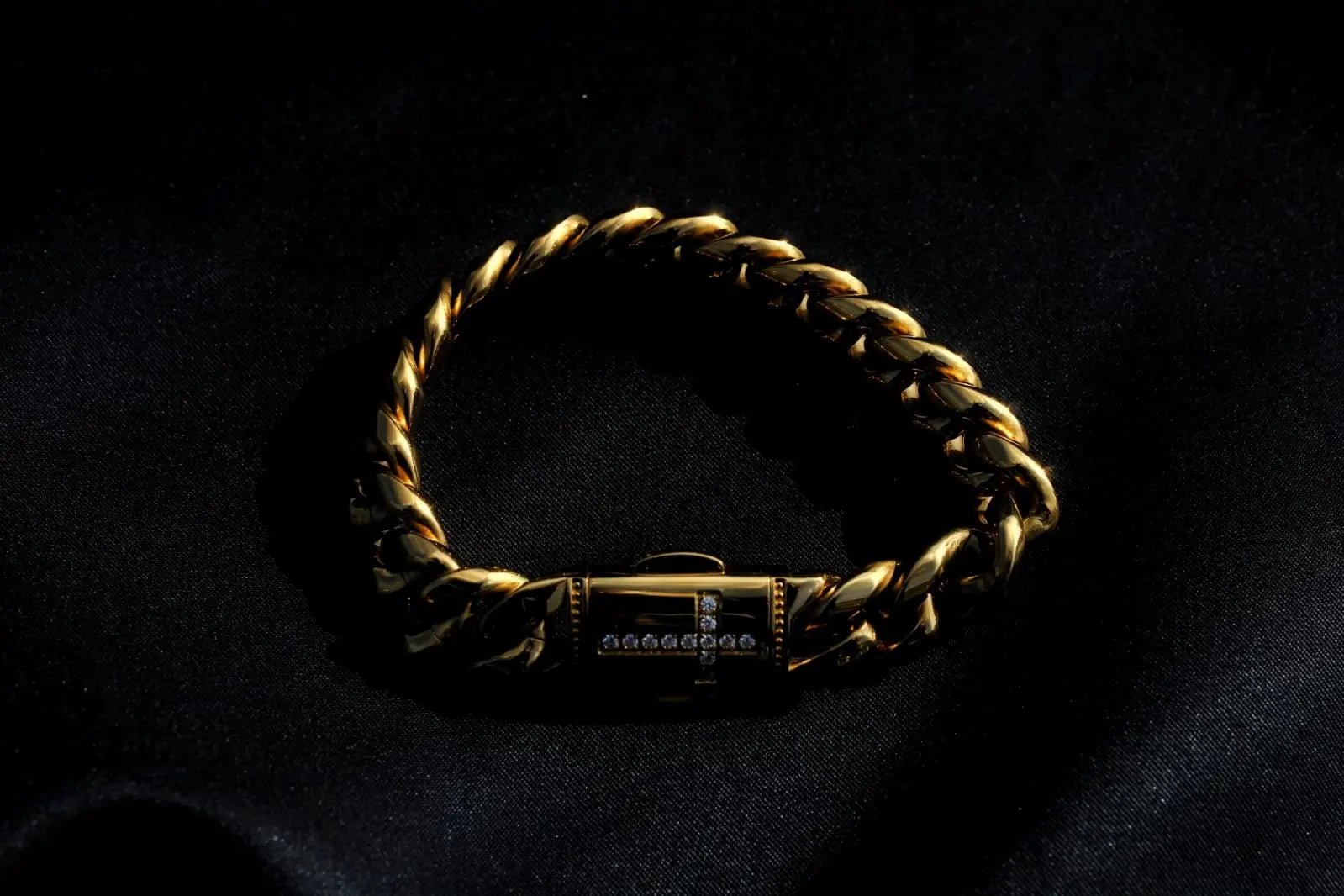 Stellar Clarity Gold Miami Cuban Bracelet - Stellar Sparque