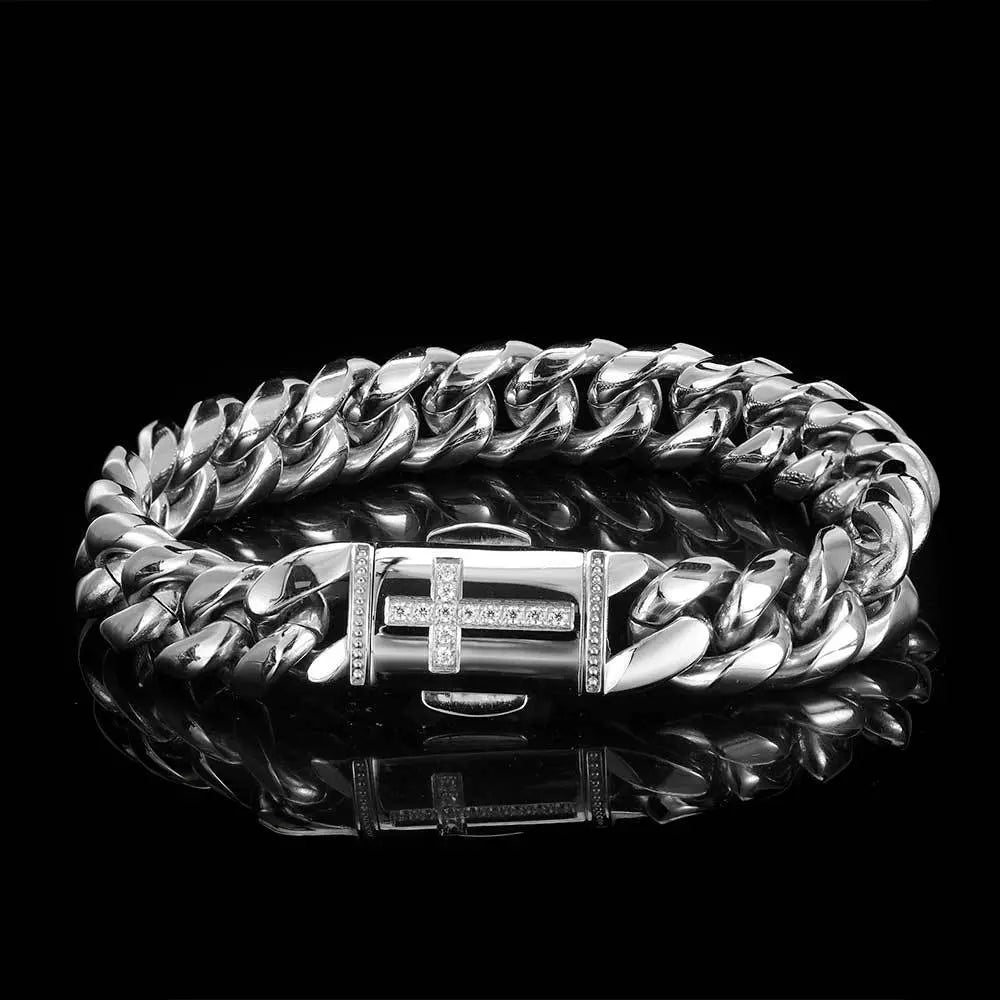 Stellar Clarity Silver Miami Cuban Bracelet - Stellar Sparque